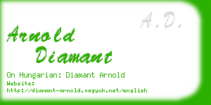 arnold diamant business card